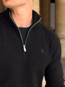 Dzianinowy sweter Walt zapinany na krótki zamek