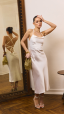 Silk Dress with Open Back