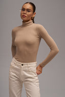 Suit ribbed turtleneck