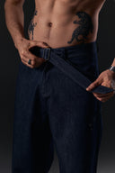 Wide-Leg Jeans with Belt