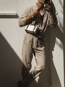 Oversized stand-up collar shirt