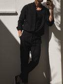 Oversized stand-up collar shirt