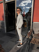 Lniana marynarka ze stójką