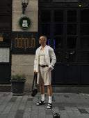 Oversized stand-up collar shirt