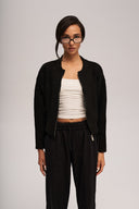 Cropped zip-up jumper