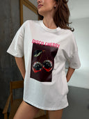 Koszulka z nadrukiem w stylu disco cherry oversize