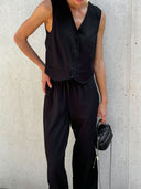 Busy Elastic-Waist Pants