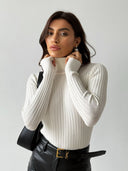 Ribbed knit turtleneck