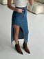 Asymmetric Denim Skirt