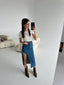 Asymmetric Denim Skirt