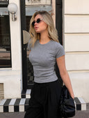 Ruby ribbed T-shirt