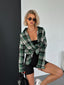 Oversized checkered shirt
