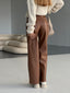 Wide-leg leather pants