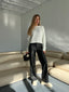 Wide-leg leather pants