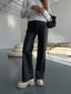 Wide-leg leather pants