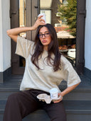 Lit Oversized Knit T-Shirt
