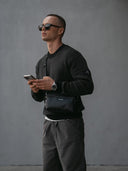 Knitted sweater with patch