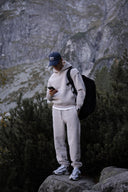 Fleece Sweatpants with Stitching