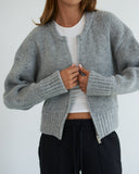 Cropped zip-up jumper