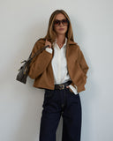 Kurtka zamszowa w kolorze jasnobrązowym 